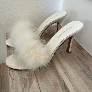 Victoria’s Secret fluffy mules heels